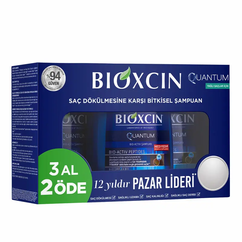 Bioxcin Quantum Yağlı Saçlar İçin Şampuan (3 Al 2 Öde) ürün ambalajı