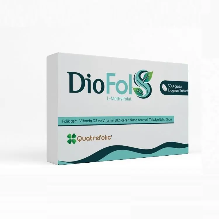 Diofol S L-Methylfolat Ağızda Dağılan 30 Tablet kutu ve ambalaj