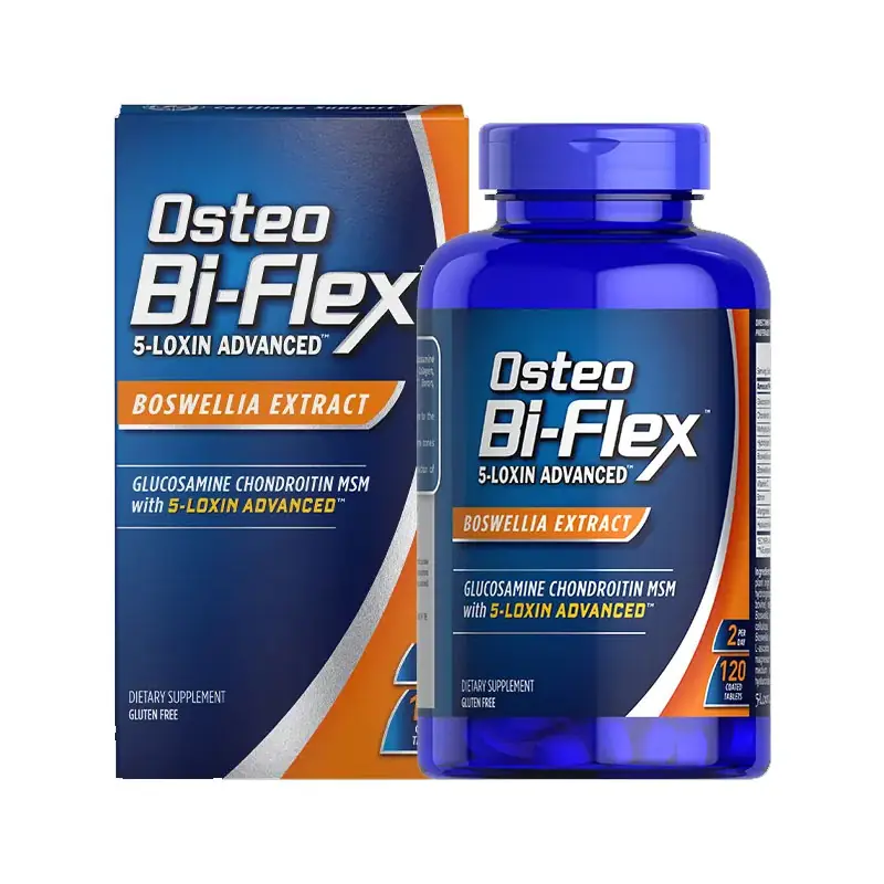 Osteo Bi-Flex 5-Loxin Advanced Tablet Glukozamin Kondroitin MSM Boswellia Ekstresi İçeren Takviye Edici Gıda 120 Tablet kutu ve ambalaj