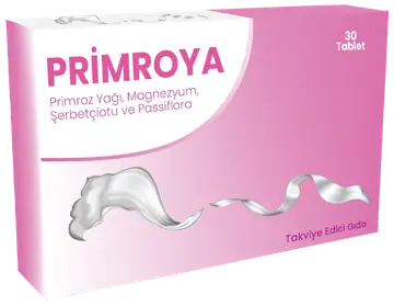 Primroya Tablet Primroz Yağı Magnezyum Şerbetçiotu Pasiflora Takviyesi 30 Tablet
