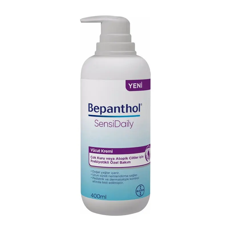 Bepanthol Sensidaily Vücut Kremi 400 ml Pompalı ürün ambalajı