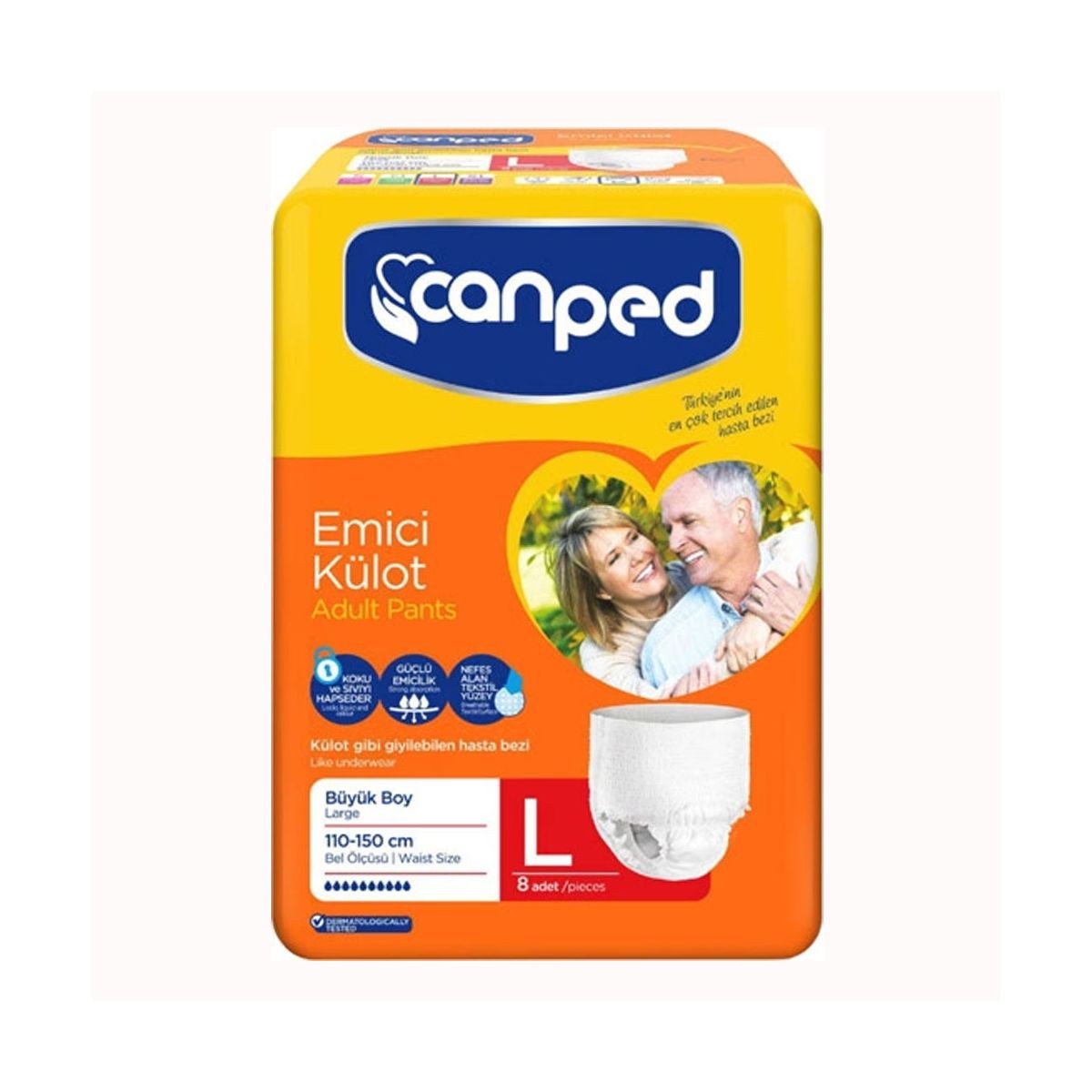 Canped Emici Külot Büyük Boy (L) Ekonomik Paket 30 Adet (110-150 cm)