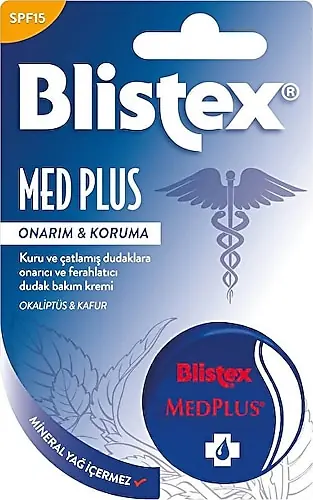 Blistex MedPlus Dudak Bakım Kremi SPF15 7 ml ürün ambalajı