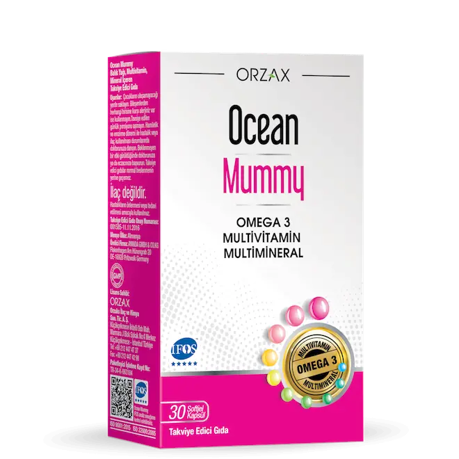 Orzax Ocean Mummy Hamilelik Multivitamin Balık Yağı 30 Kapsül ürün görseli