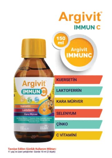 Argivit Immun C Sıvı Kara Mürver ve C Vitamini Takviyesi 150 ml
