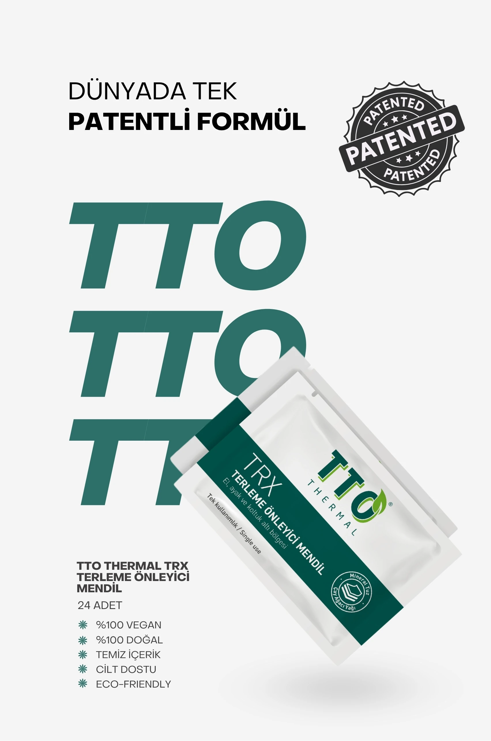 TTO TRX Terleme Karşıtı Mendil 24 Adet