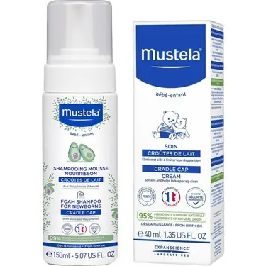 Mustela Yenidoğan Şampuanı Konak Önleyici 150 ml ürün ambalajı