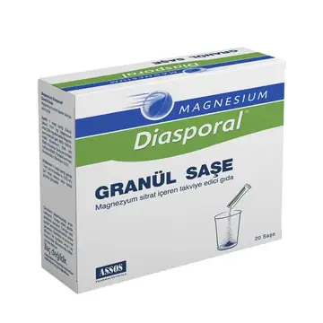 Magnesium Diasporal Granül Saşe, Magnezyum İçeren Takviye Edici Gida 20 Saşe