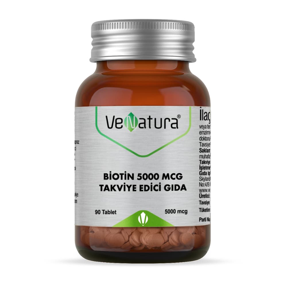VeNatura Biotin 5000 mcg Saç Cilt Tırnak Vitamini 90 Tablet ürün görseli