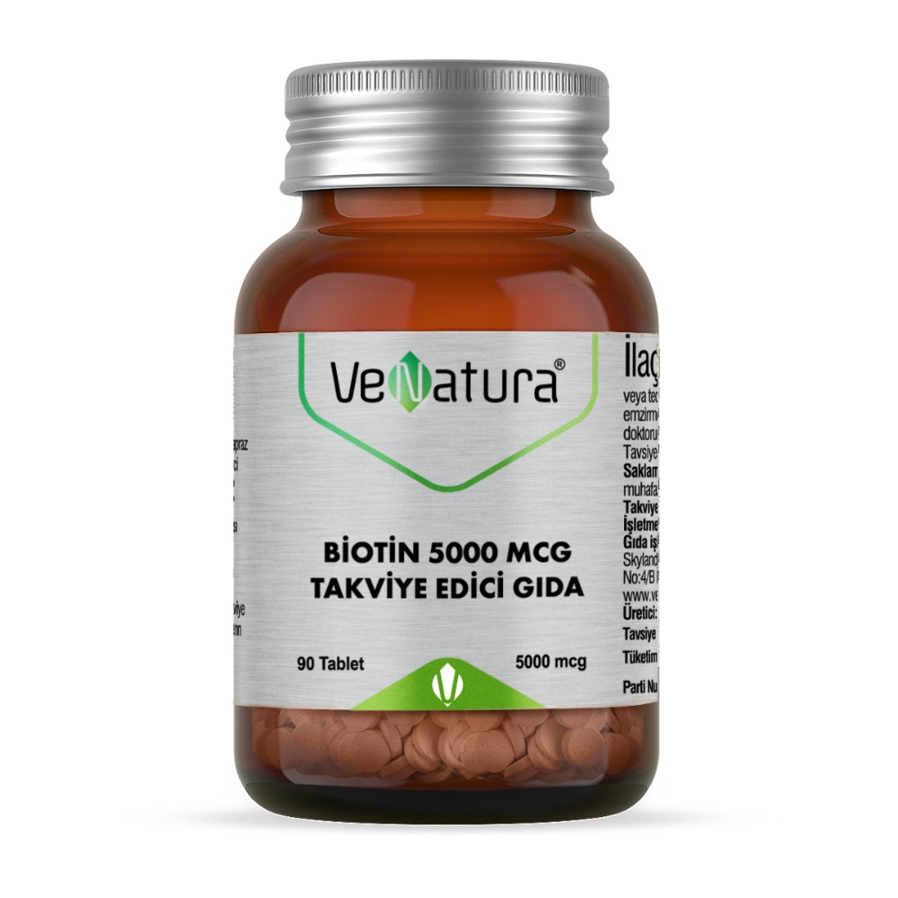 VeNatura Biotin 5000 mcg Saç Cilt Tırnak Vitamini 90 Tablet