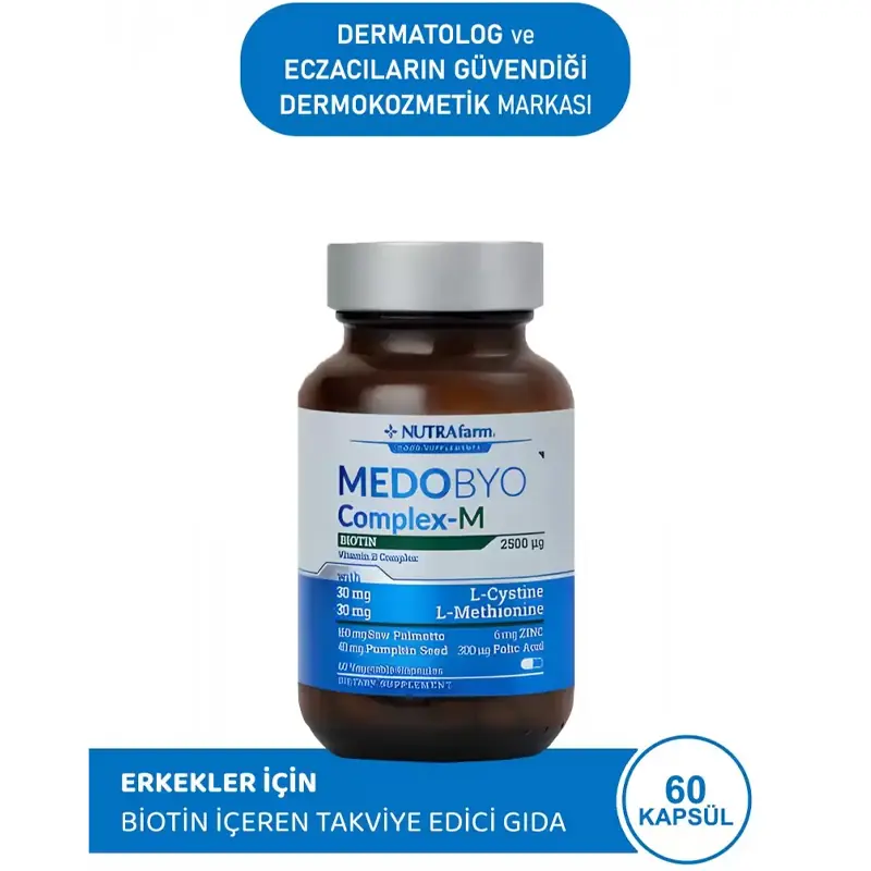 Nutrafarm Medobyocomplex-M Kapsül B Vitaminleri Biotin Takviyesi 60 Kapsül