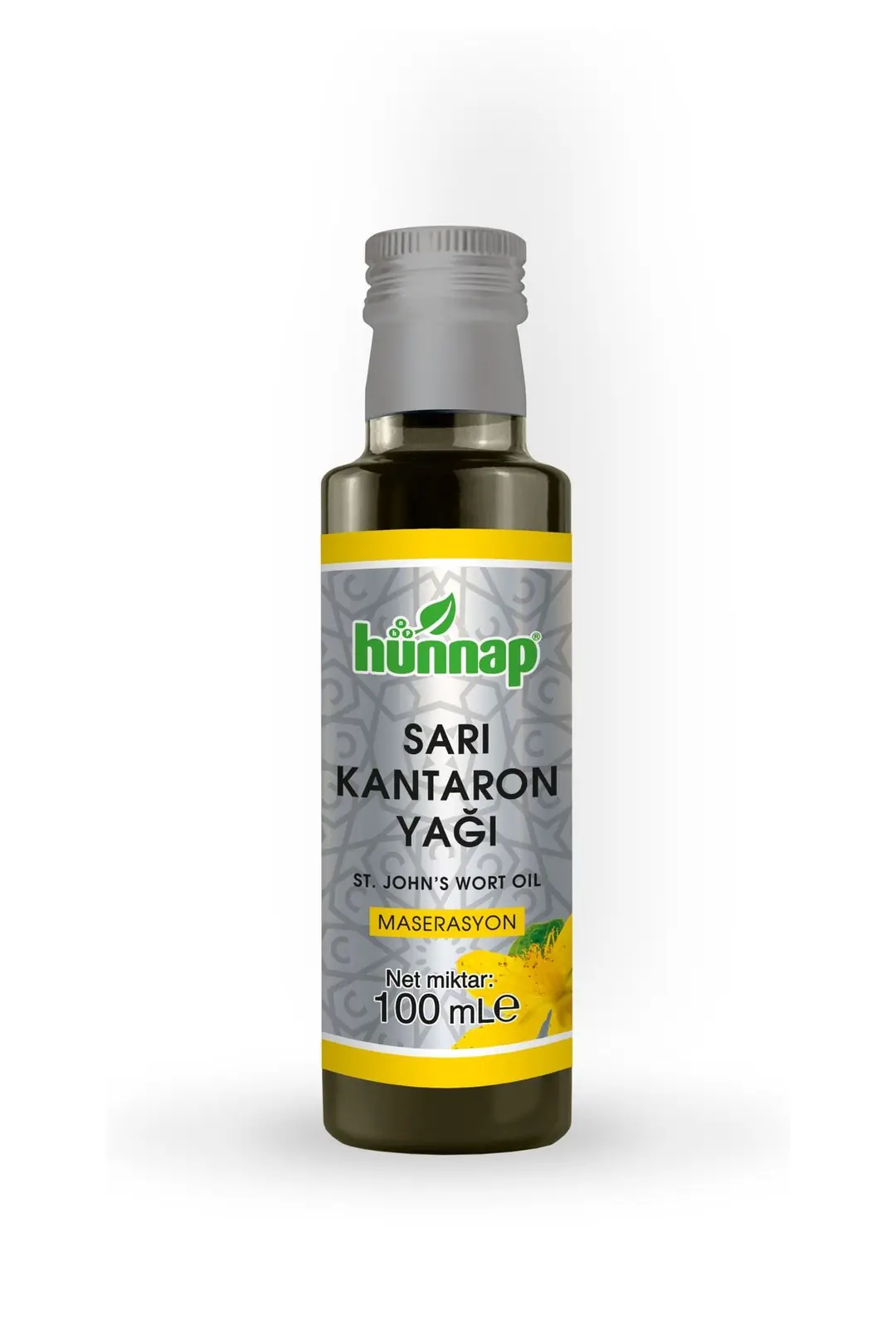 Hünnap Sarı Kantaron Yağı Soğuk Pres Doğal 100 ml ürün ambalajı