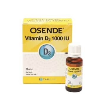 Osende Vitamin D3 1000 IU Oral Damla, D3 Vitamini İçeren Takviye Edici Gıda 20ml Şişe