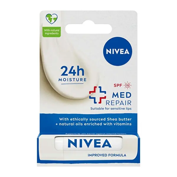 Nivea Lip Med Repair Onarıcı Dudak Bakım Kremi 4.8 gr ürün ambalajı