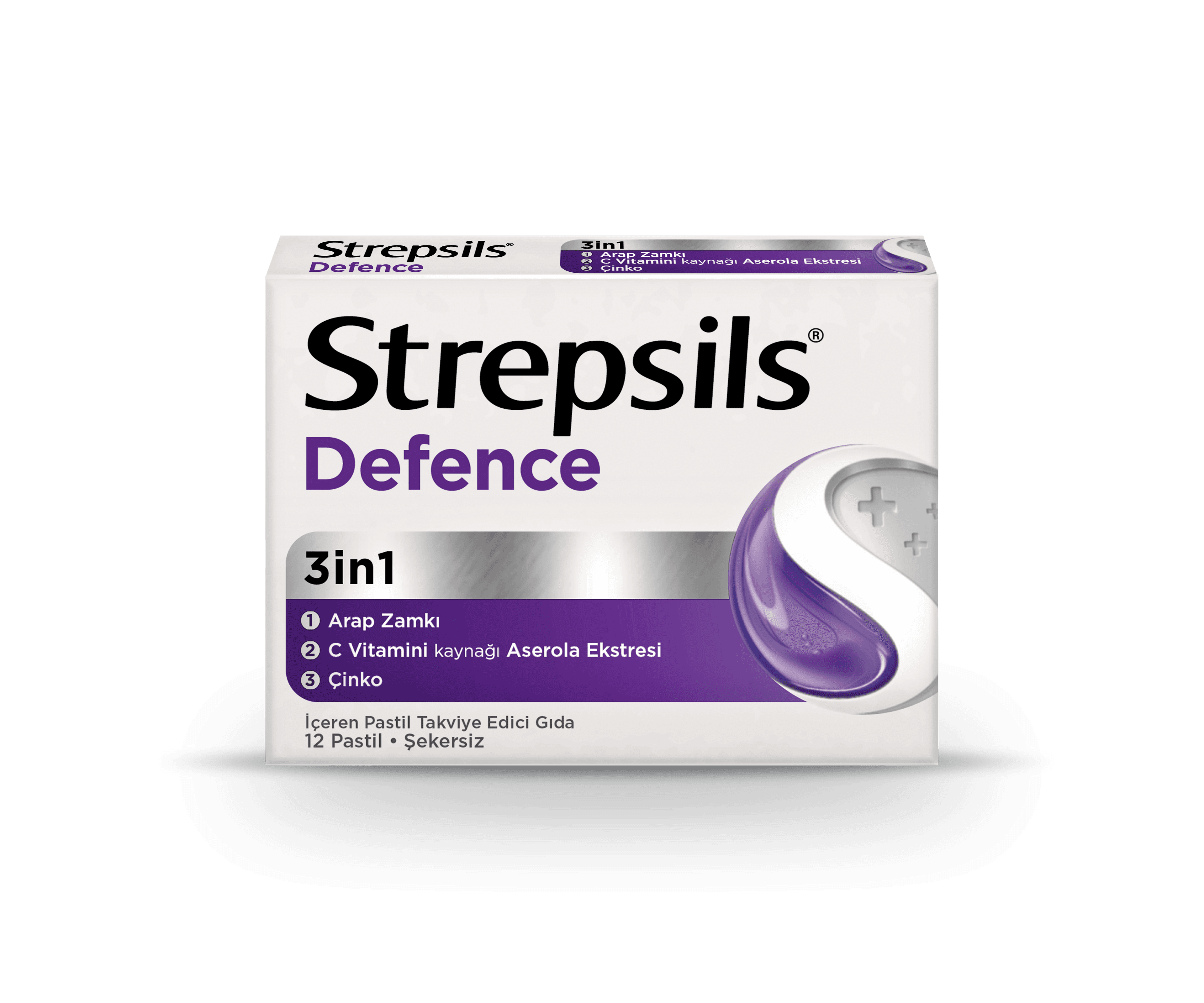 Strepsils Defence Pastil Arap Zamkı Aserola Çinko Takviyesi 12 Pastil