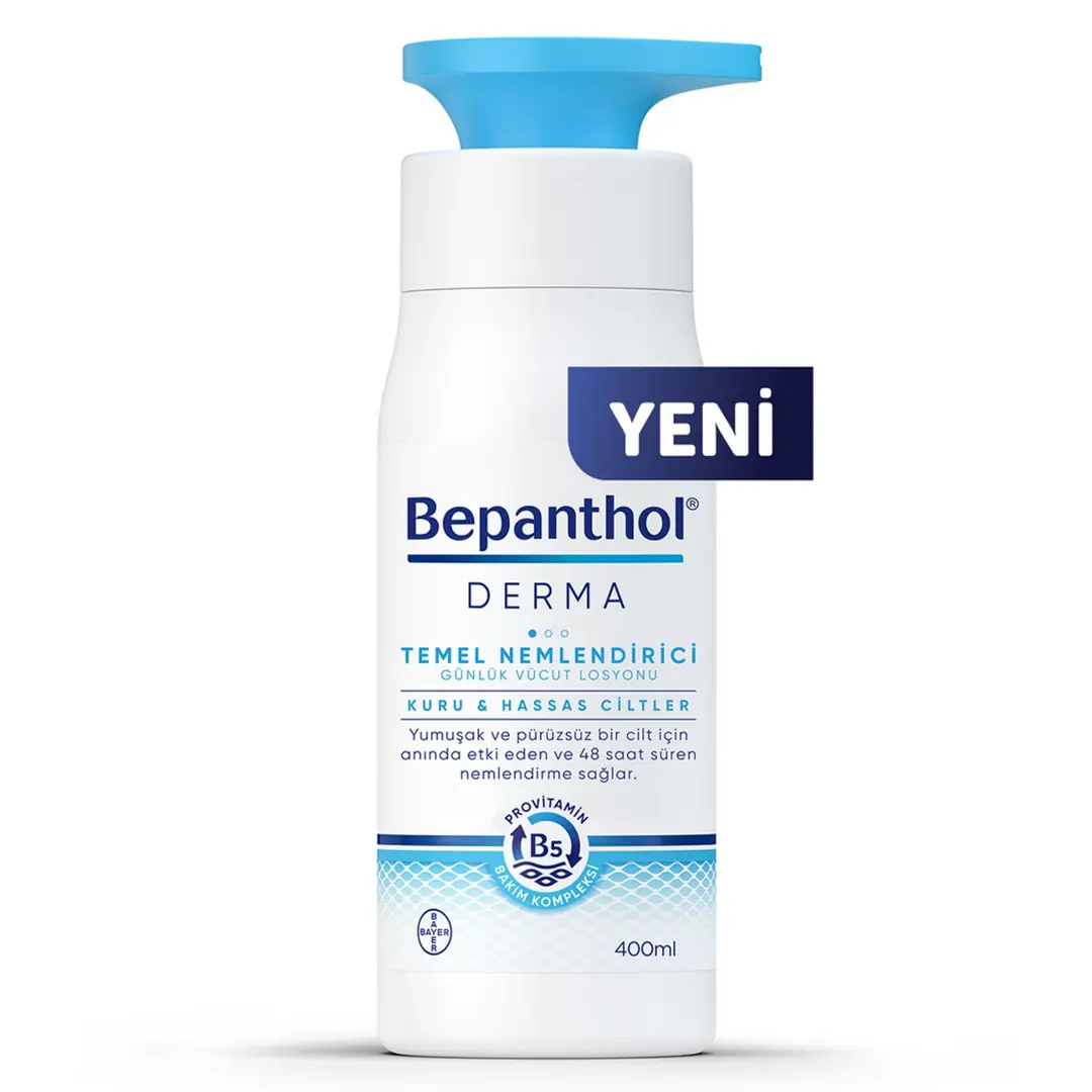 Bepanthol Derma Temel Vücut Losyonu 400 ml ürün ambalajı