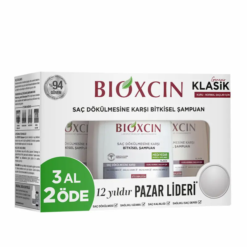 Bioxcin Genesis Kuru ve Normal Saçlar İçin Şampuan (3 Al 2 Öde) ürün ambalajı