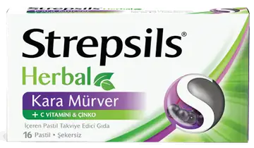 Strepsils Herbal Kara Mürver Pastil Kara Mürver Takviyesi 16 Pastil