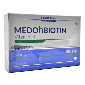 Nutrafarm Medohbiotin 5 mg Tablet Biotin Takviyesi 60 Tablet