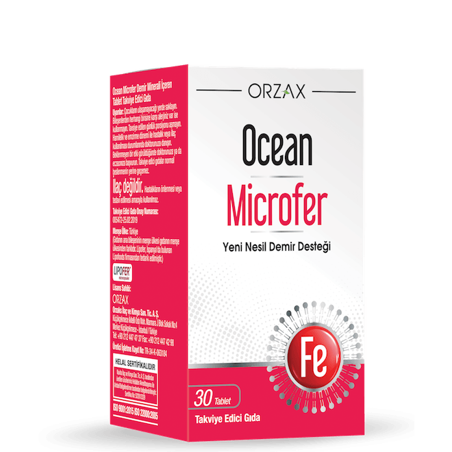 Orzax Ocean Microfer Demir Tablet Yetişkinler İçin 30 Tablet