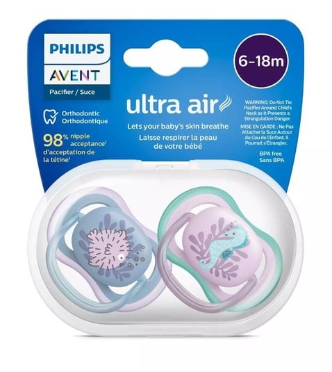 Avent Ultra Air Emzik 6-18 Ay Kız Bebekler İçin 2'li