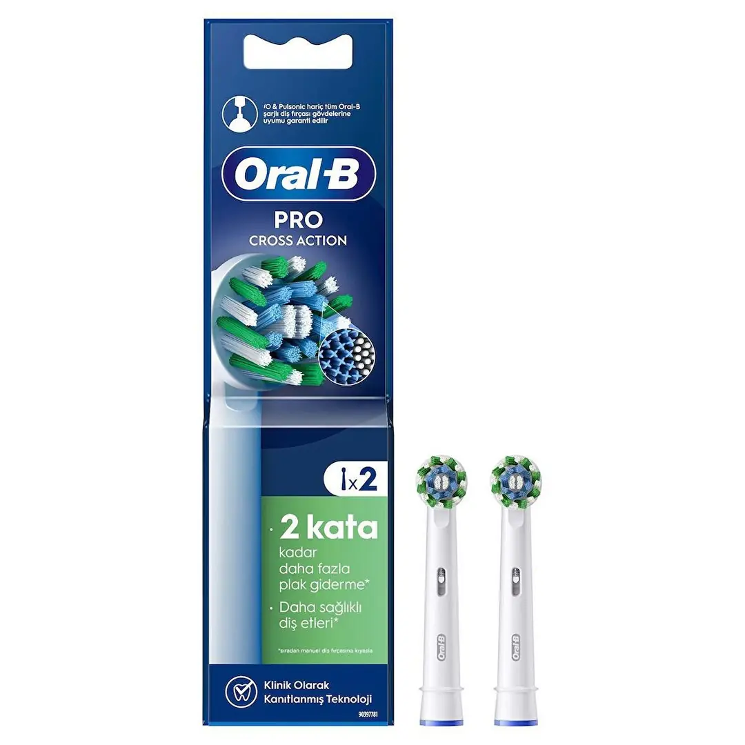 Oral-B Şarjlı Diş Fırçası Yedek Başlık Cross 2'li ürün ambalajı