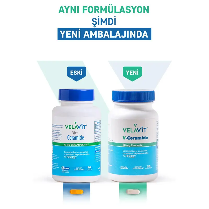 Velavit Viva Ceramide 30 Kapsül içerik ve bileşen bilgileri
