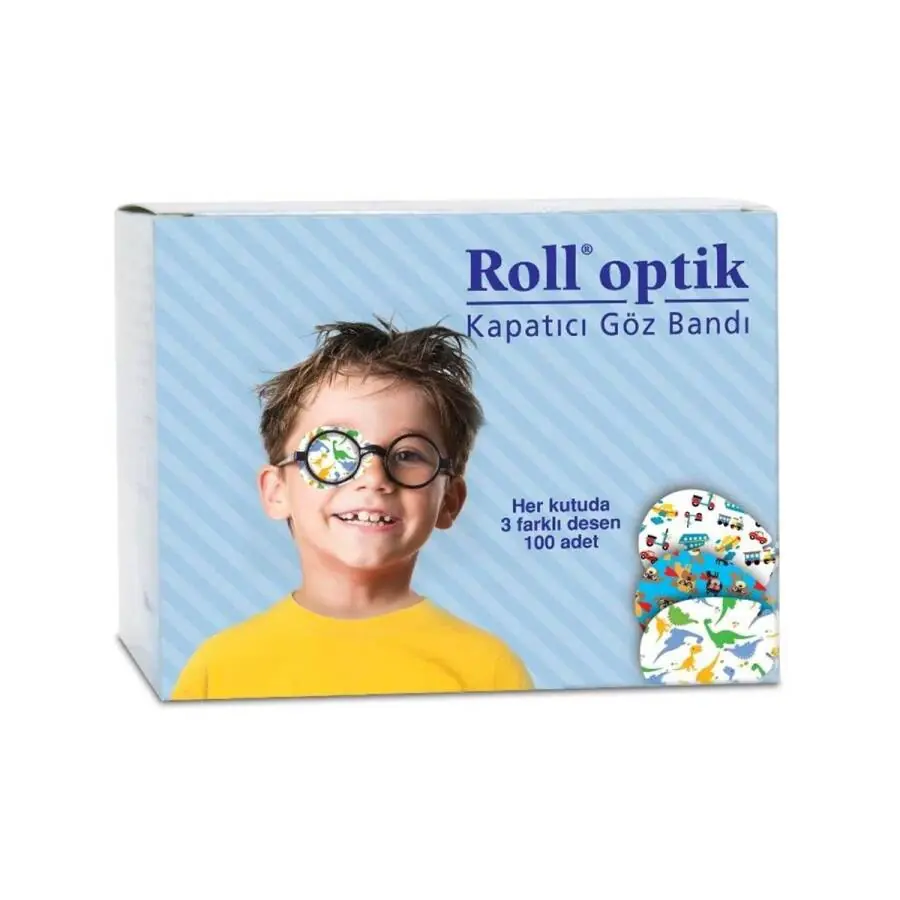 Roll Optik Renkli Göz Kapama Pedi Erkek Çocuk 100 Adet