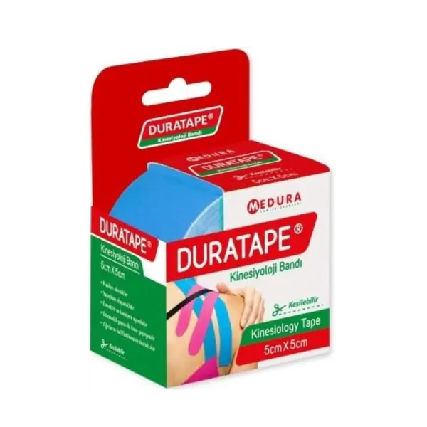 Duratape Kinesiyoloji Bandı Mavi 5 cm x 5 Metre ürün ambalajı