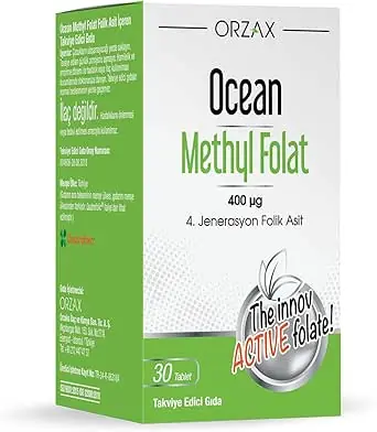 Orzax Ocean Methyl Folat Tablet 30 Tablet kutu ve ambalaj