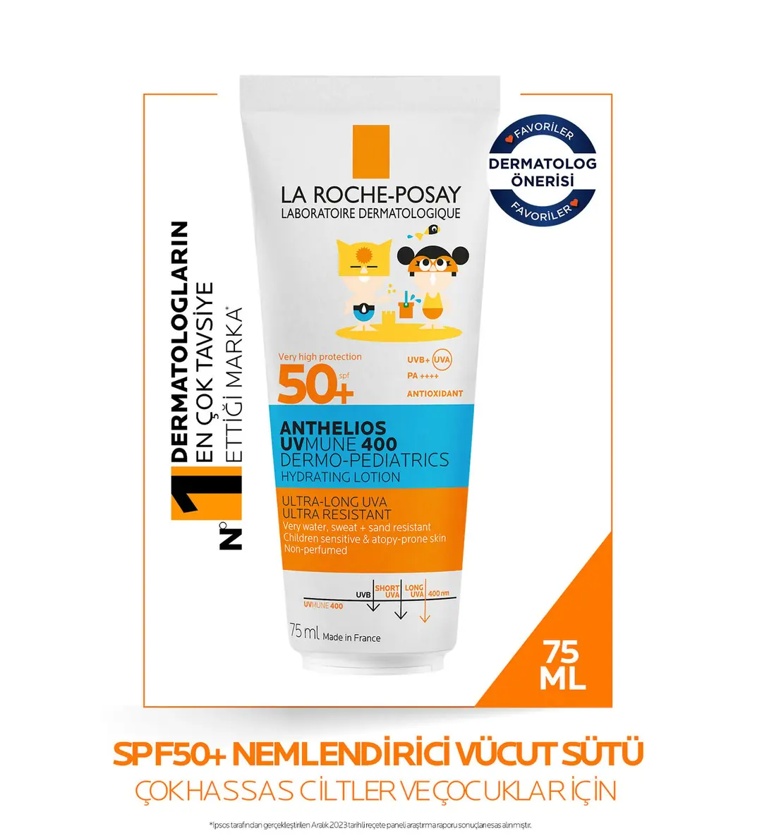 La Roche-Posay Milk Dream Pediatric UVmune SPF50 Bebek Güneş Sütü 75 ml ürün ambalajı