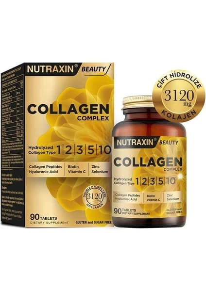 Nutraxin Beauty Collagen Complex 5 Tip Kolajen 90 Tablet ürün görseli