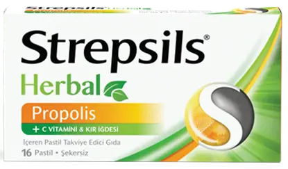Strepsils Herbal Propolis + C Vitamini 16 Pastil faydaları ve kullanım alanları