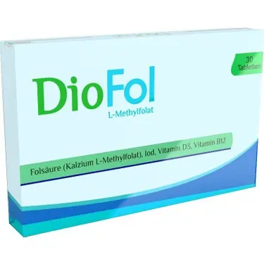 Diofol L-Methylfolat Tablet Folik Asit ve D3 Vitamini Takviyesi 30 Adet kutu ve ambalaj