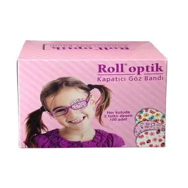 Roll Optik Renkli Göz Kapama Pedi Kız Çocuk 100 Adet