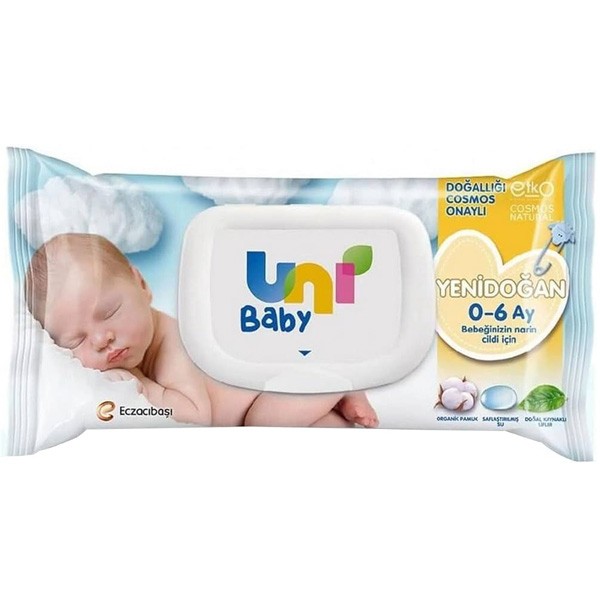 Uni Baby Yenidoğan Pamuk Islak Mendil 40 Yaprak (Eski Ambalaj)