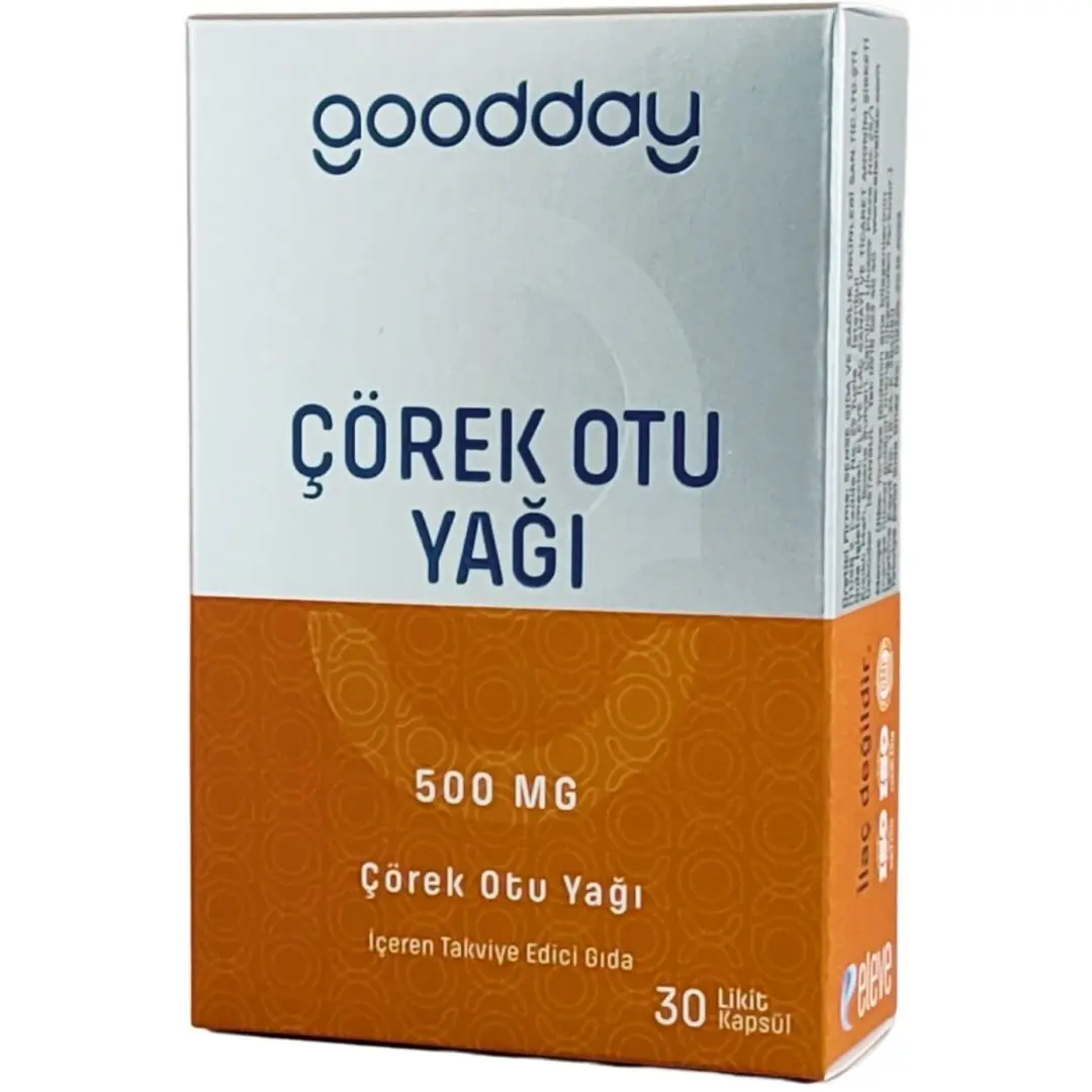 GoodDay Çörek Otu Yağı Kapsül 30 Kapsül kutu ve ambalaj