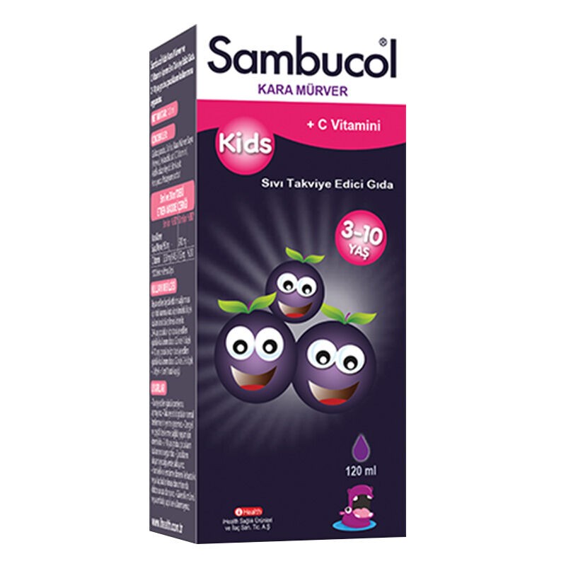 Sambucol Kids Kara Mürver Sıvı C Vitamini Takviyesi 120ml Şişe