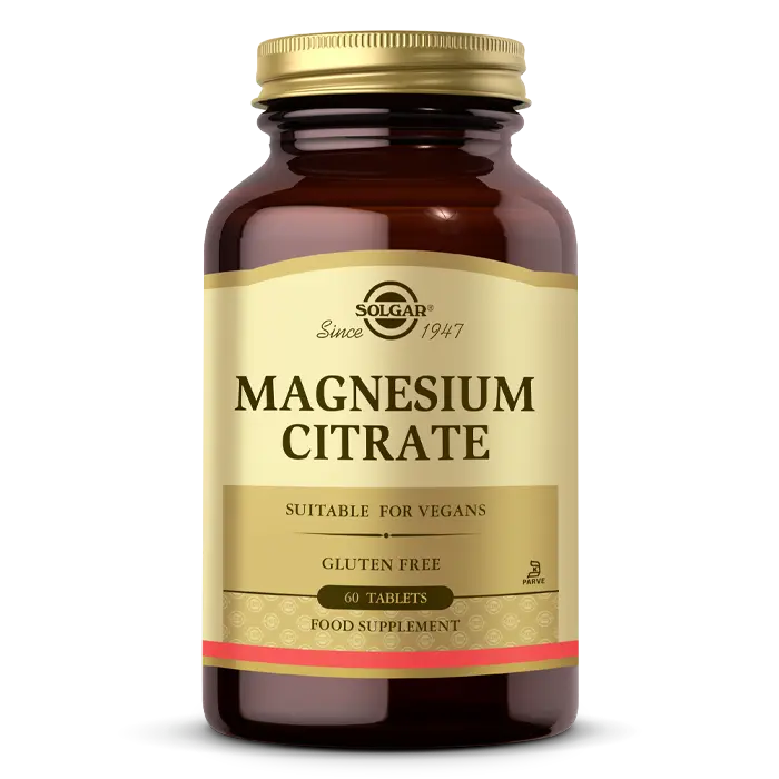 Solgar Magnezyum Sitrat Yüksek Emilim 200 mg 60 Tablet kutu ve ambalaj