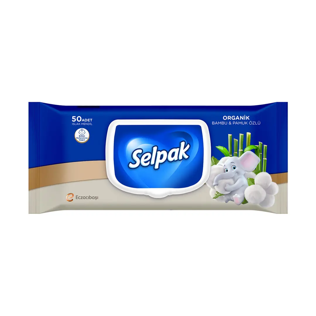 Selpak Islak Mendil Organik Bambu Pamuk 50'li