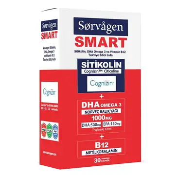 Sorvagen Sitikolin DHA Omega 3 B12 Vitamini 30 Kapsül