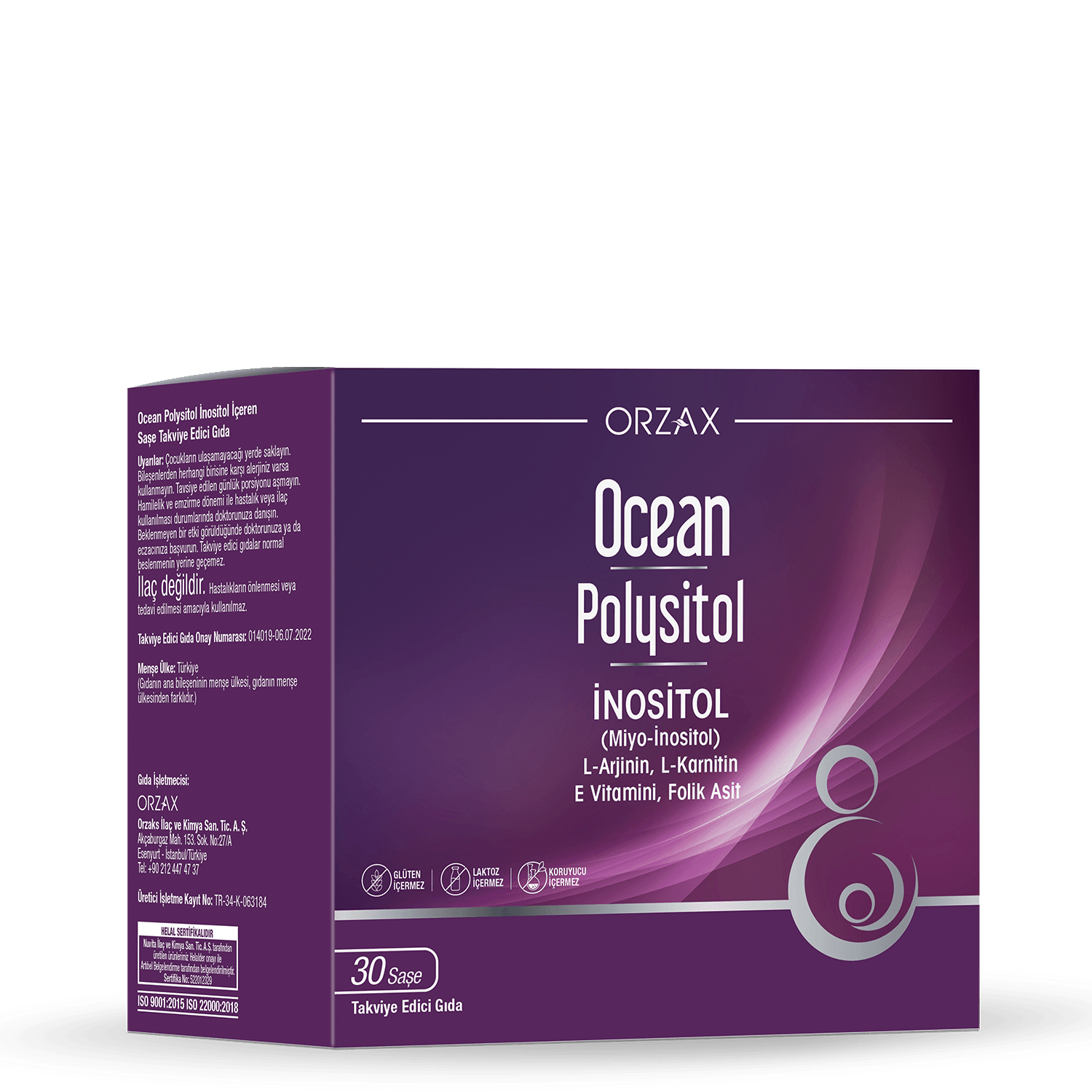 Orzax Ocean Polysitol Miyoinositol D-Kiroinositol Takviye 30 Saşe