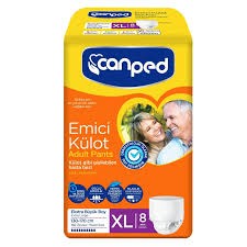 Canped Emici Külot Ekstra Büyük Boy (XL) 8 Adet (130-170 cm)
