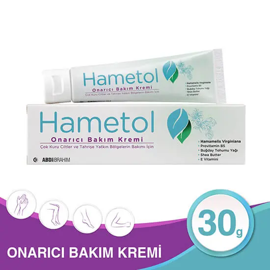Hametol Onarıcı Bakım Kremi Cilt Yenileyici 30 gr ürün ambalajı