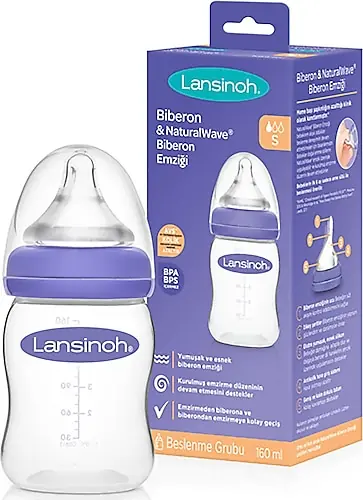 Lansinoh Natural Wave Biberon 160 ml ürün ve ambalaj