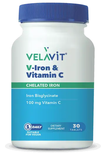 Velavit V-Iron C Vitamini Demir Eksikliği Takviyesi 30 Tablet