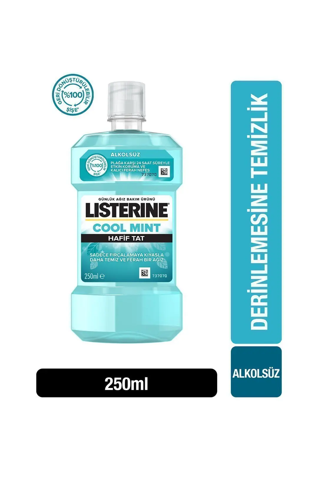 Listerine Cool Mint Hafif Tat Ağız Gargarası Ferahlatıcı 250 ml ürün ve ambalaj