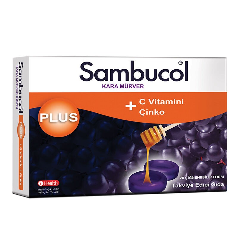 Sambucol Plus Kara Mürver Çiğnenebilir Form 20 Tablet