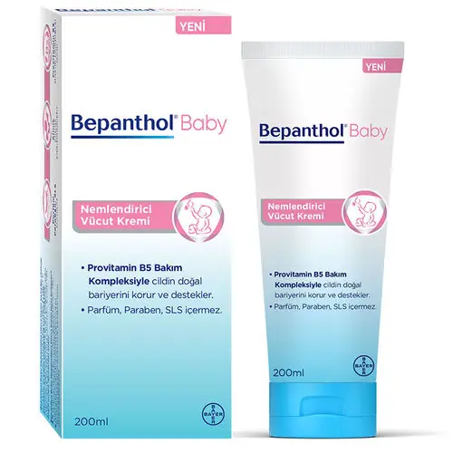 Bepanthol Baby Vücut Balsamı 200 ml ürün ambalajı