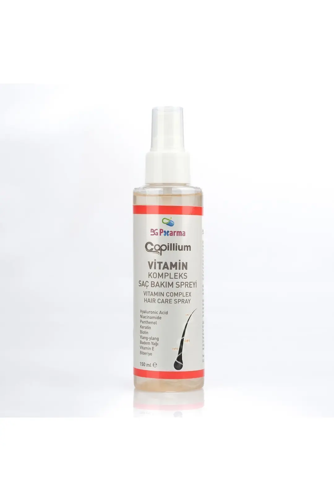 BgPharma Capillium Saç Bakım Serumu Dökülme Karşıtı ve Güçlendirici 150 ml ürün ambalajı